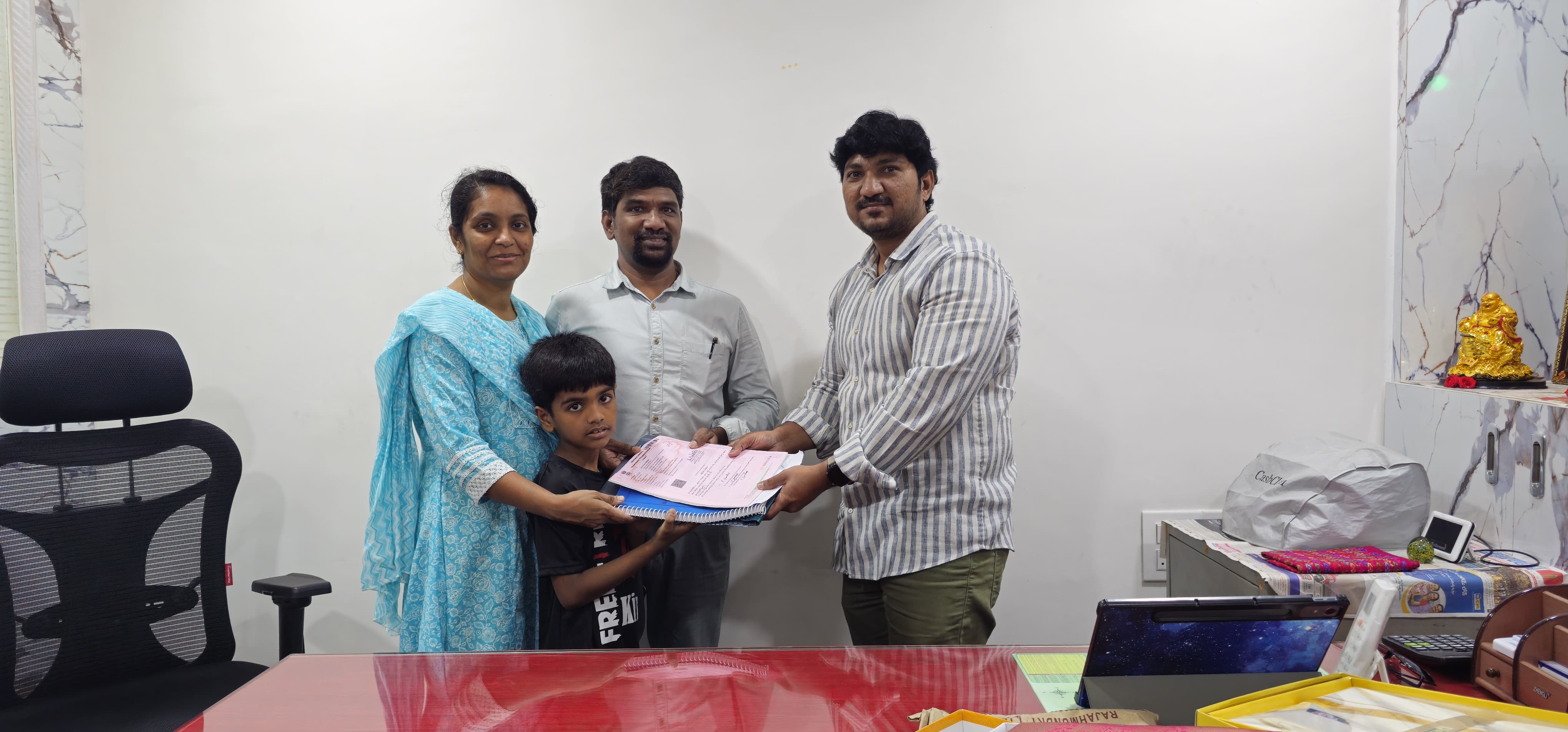 Hand Overing Documents To Customer